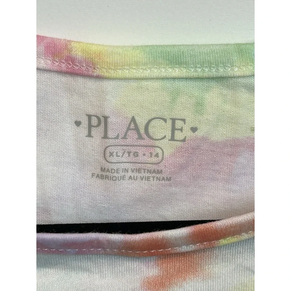 The Children's Place Tie Dye Short Sleeve Shirt Girl's‎ XL (14) NWT